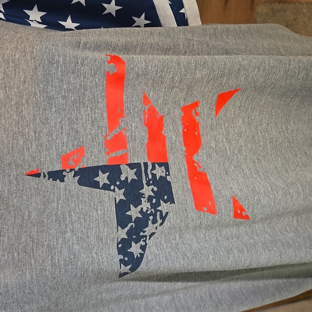 4XL Gray and Blue Star Print Women's Short Sleeve Tee - Picture 2 of 10